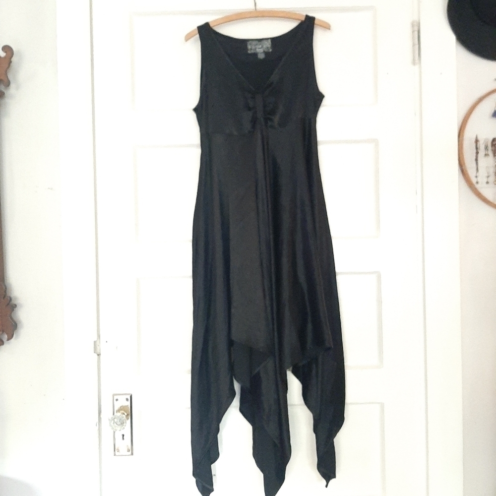 Vintage Eternal Love 90s Goth Handkerchief Hem Empire Waist Maxi Dress USA Made